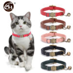 Custom Cat Collar PU Leather Cats Collars Necklace Safety Breakaway Pet Kitten Puppy Collars Anti-lost for Cats Free Engraved