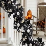 Halloween artificial maple leaf vine, made of plastic, suitable for festival and party decoration