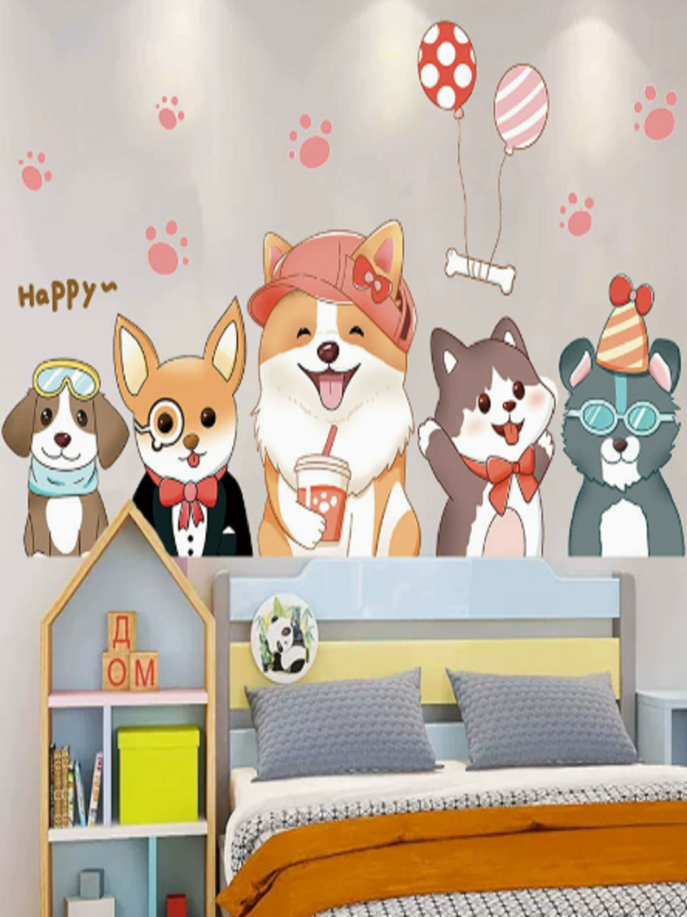 ScreenShot_2026-08-21_114826_617 Cute puppy wall sticker, made of plastic, water-resistant and moisture-proof, for beautifying the wall. Suitable for bedrooms and living rooms. - Image 1