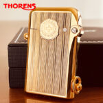 Swiss THORENS Torens single hook kerosene lighter with personalized creativity and brass carved grinding wheel