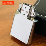 ZORRO brand stainless steel purple copper original copper rolling flower double direct impact windproof cover movement lighter heart seal