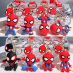 Cute Marvel Spider-Man 3D PVC Keychain, Superhero Bag Pendant Key Ring