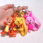 Winnie the Pooh Keychain, Cute Tigger Piglet 3D PVC Cartoon Bag Charm Key Ring