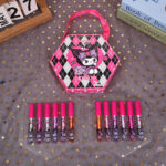 Kuromi 12 Color Lip Gloss Set, 2 Sets Per Box (24pcs Total) Kawaii Sanrio Makeup Gift Box