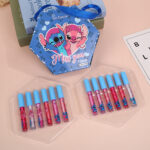 Stitch Lip Oil Gloss Set 12 Shades Per Pack, 2 Packs 24Pcs Total Hydrating Cartoon Lip Makeup Gift Box