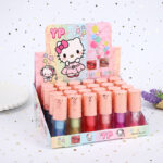 Hello Kitty Glitter Lip Gloss Set, 24pcs Per Display Box Shiny Sparkly Kawaii Sanrio Liquid Lip Makeup