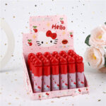 Hello Kitty Cherry Lip Gloss Set, 24pcs Per Display Box Cute Kawaii Sanrio Long Lasting Lip Makeup