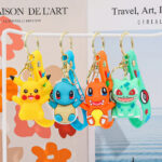 Cute Pokemon Character Keyring, Cartoon Pocket Monster Figurine Key Holder Backpack Accessories