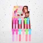 Cute Bow Lip Gloss Set, 24 Pieces Per Display Box Long Lasting Colorful Kawaii Liquid Lip Makeup