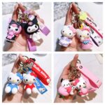 Sanrio Characters Keychain, Kuromi Hello Kitty Cinnamoroll My Melody 3D Silicone Bag Charm
