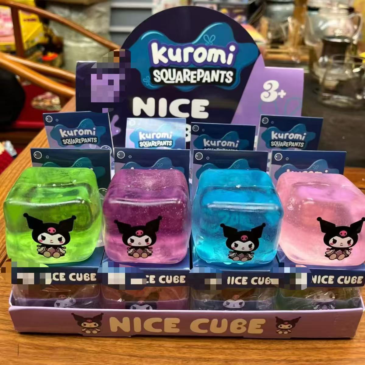 主图4 Kuromi Ice Cube Squishy Toy, Kawaii Transparent Glitter Stress Relief Squeeze Toy - Image 1