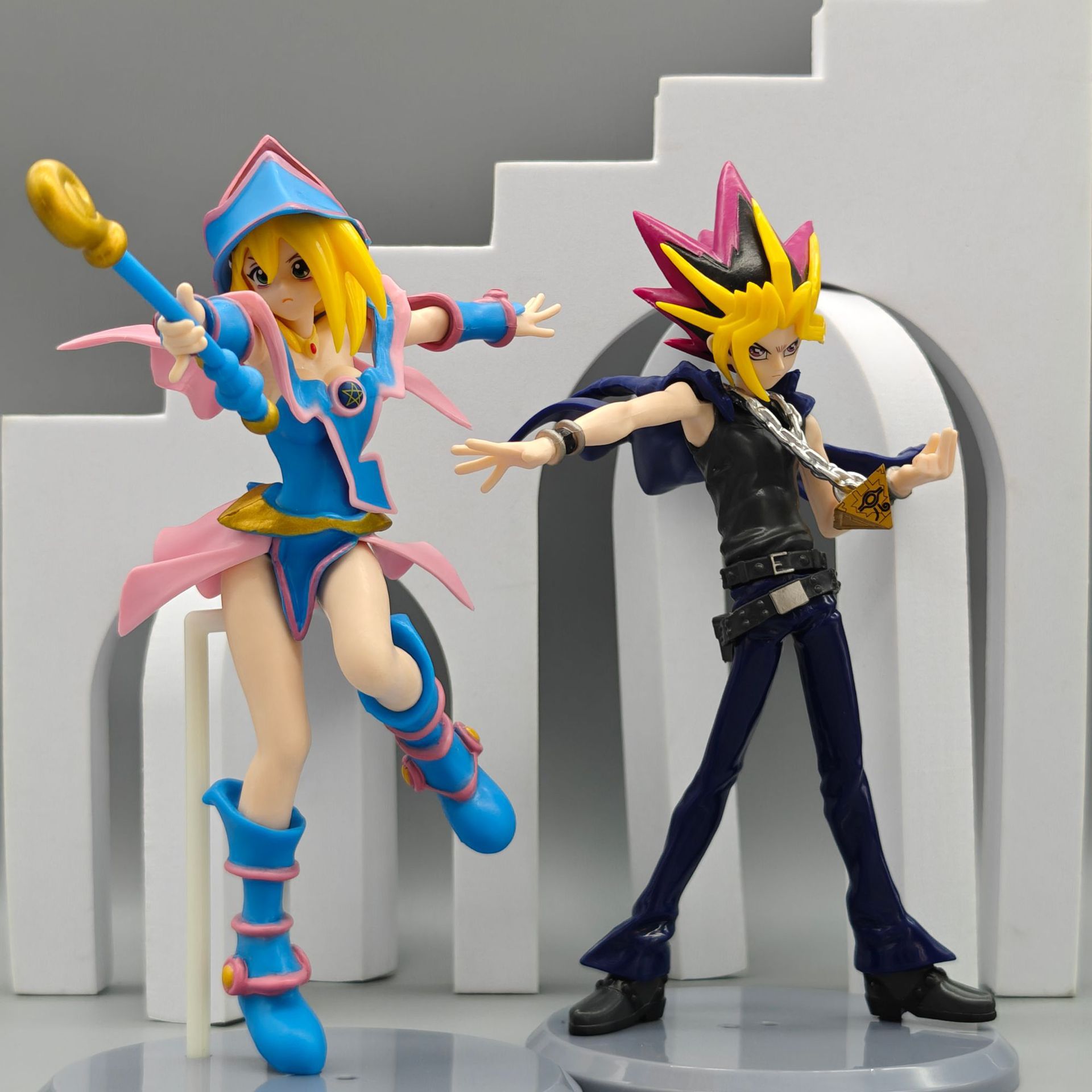 详情-1 20CM Manga Figurine Yu Gi Oh Duel Monsters Atem Battle Light Series Dark Magician Girl PVC Anime Action Figure Toys - Image 1