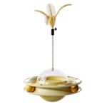 Wholesale Cat food-dispensing turntable toy, self-entertaining and boredom-relieving, wobbly disc, feather teaser stick
